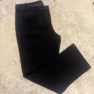 Theory Black Straight-Leg Pants (Size 12) — High Waist